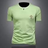 2026年新款短袖T恤微阔重磅全棉圆领体恤衫2011P58缕空黑，男装T恤，钱塘6022