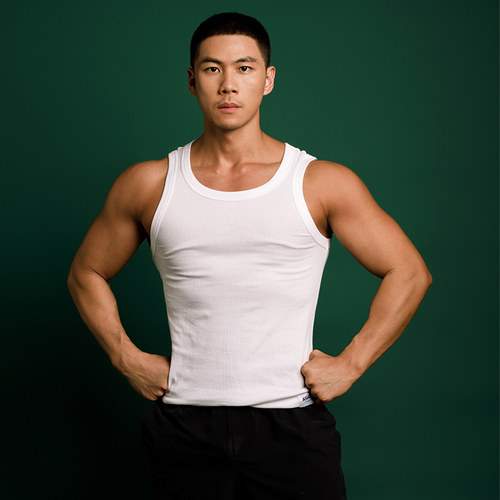 Asianbum螺纹棉质修身打底背心