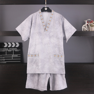 新款小奶绒高档纯棉汗蒸服男女通用情侣纯棉家居服洗浴中心按摩服