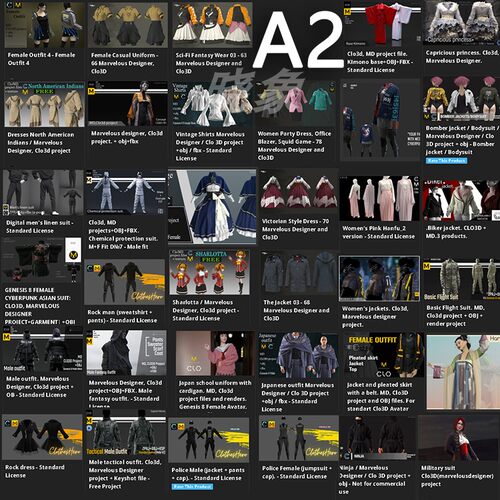 MD 服装资源合集 A-2 3D服装模型