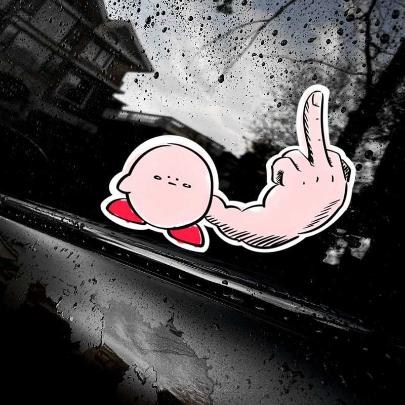 星之卡比防水反光车贴