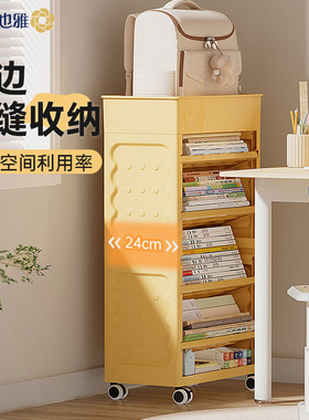 可移动书架书桌收纳置物架学生儿童绘本落地区储物