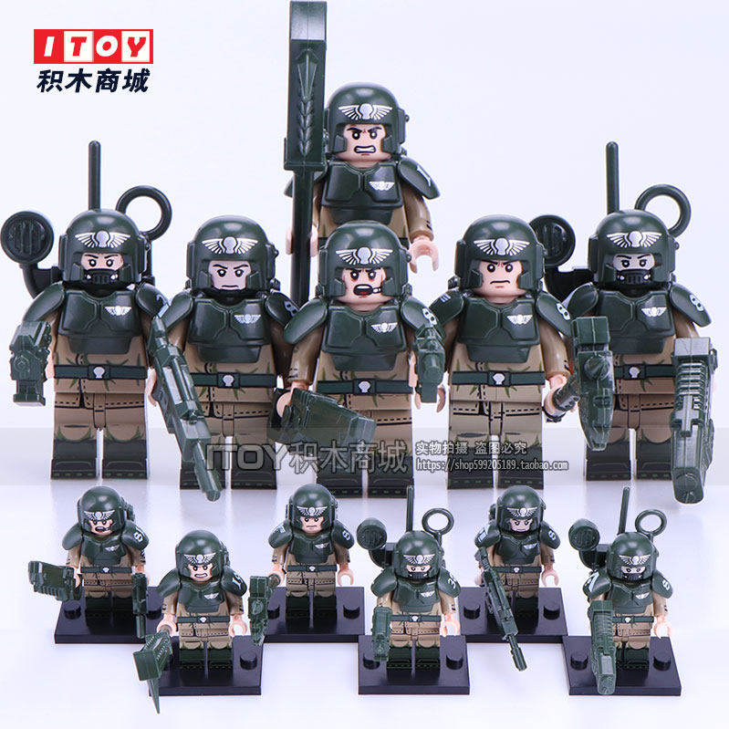 中国积木军事积木KT1037帝国防卫士兵人仔益智儿童男孩拼装玩具