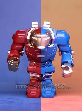 中国原创积木超级英雄MK38伊戈尔钢铁侠重装机甲益智拼装人仔玩具