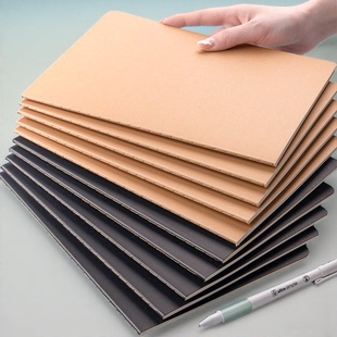 练习本笔记本软面复古黑卡抄B5记事本简约牛皮纸笔记本横线A5抄本