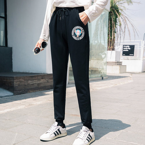 加肥加大码女装裤子运动长裤黑色