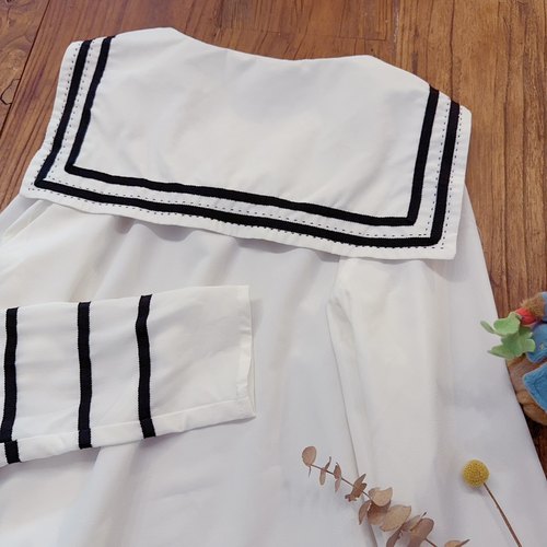 日系减龄白色衬衫雪纺衫