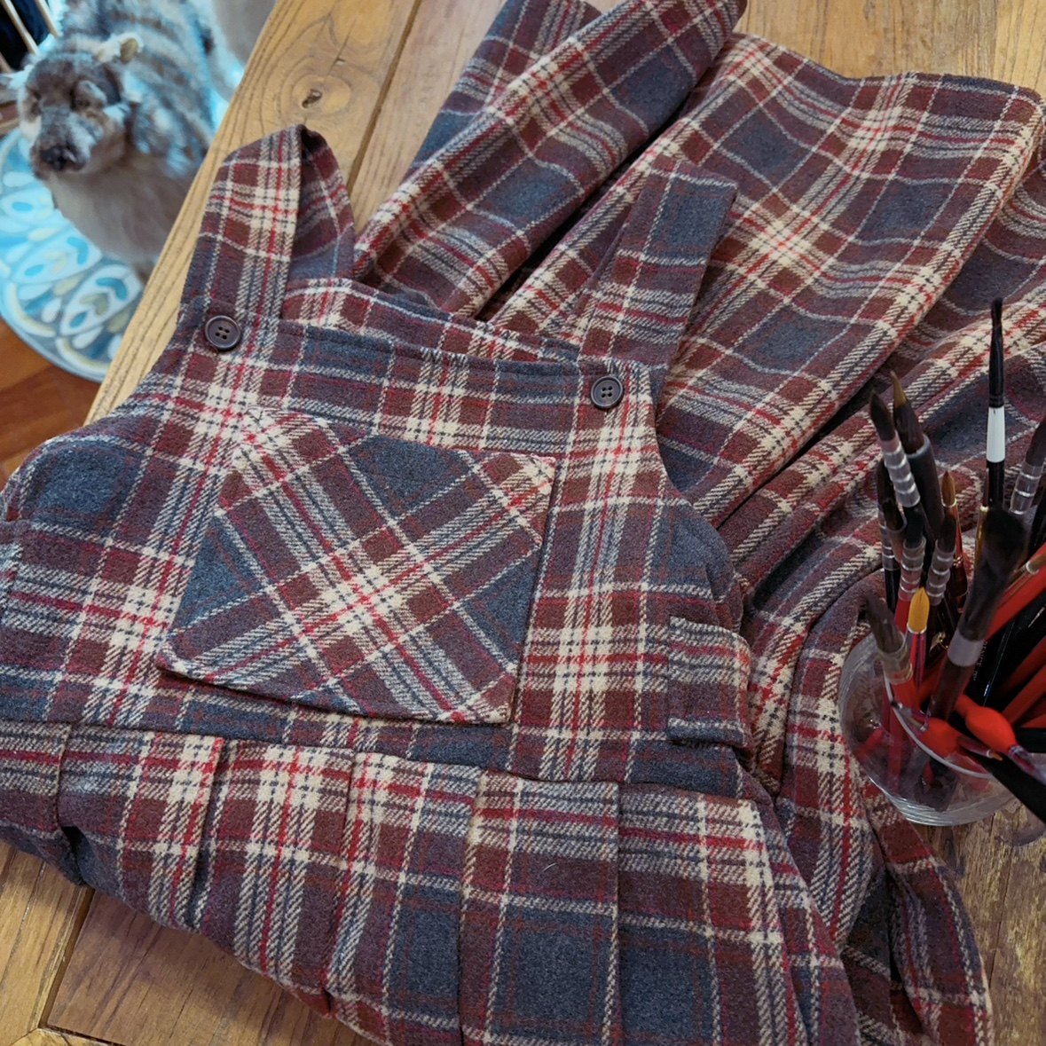 小码 有内衬 叠穿好物 复古森女田园风 美拉德格子 背带裙 连衣裙