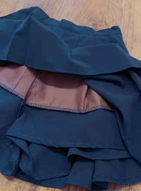 小码s 有安全裤 防走光 复古绀色学院风 风琴褶JK半身裙高腰短裙