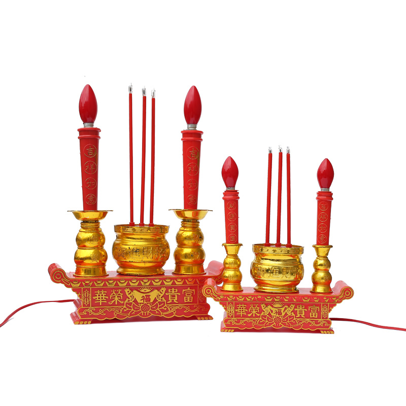 香炉灯は仏陀に供えて、福の神の明かりが電気の香炉の電子のろうそくの明かりに挿し込んで郵送します。