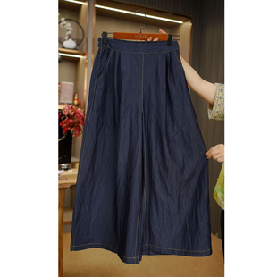 显高长裤 2025春秋季 软牛仔裤 休闲百搭阔腿裤 高腰显瘦遮肉大脚裤