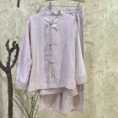 套装 裤 女两套装 新款 式 中式 落肩纸片人显瘦流苏衬衫 2026春季 时尚