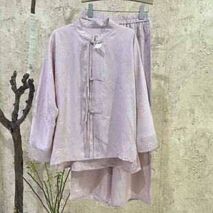 套装 裤 女两套装 新款 式 中式 落肩纸片人显瘦流苏衬衫 2026春季 时尚