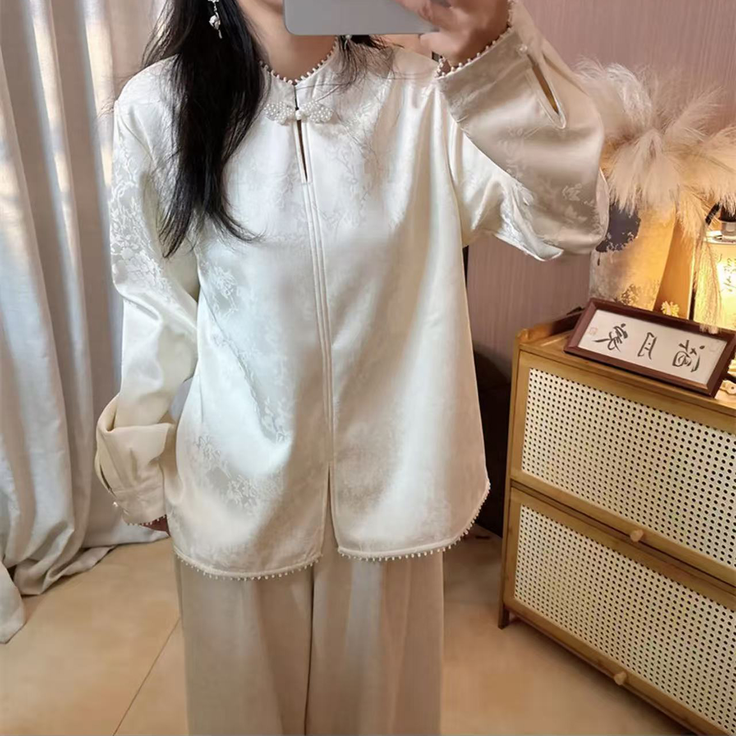 中式衬衫打底马甲叠穿内搭可外穿