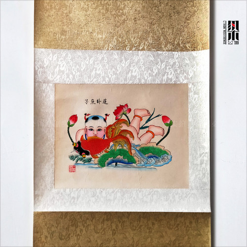 梁公馆杨柳青年画非遗手工精裱轴