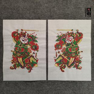 朱仙镇木板年画步下鞭秦琼敬德天义老店传统套印传统手工武门神