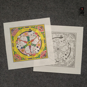 杨家埠年画木板年画精品摆台六子游戏图六子争头梁公馆武强年画