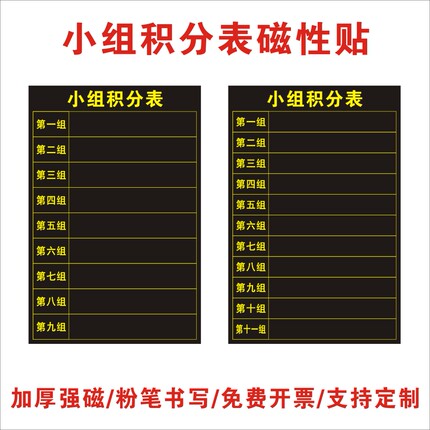 磁性小组积分表黑板贴班级评比表评比栏小组竞赛栏学生激励积分表
