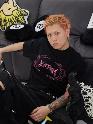 【BLACK8MOB】2025SS美式荆棘基础LOGO多色宽松圆领短袖T恤男女潮