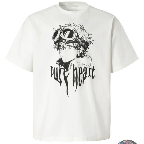 2727WORLD 法老 pure heart漫画人物短袖T恤美式复古街头男女潮牌