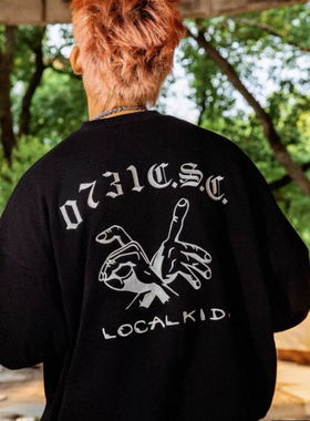 邦BANG「0731CSC」印花套头圆领卫衣男潮宽松 百搭套头上衣可叠穿