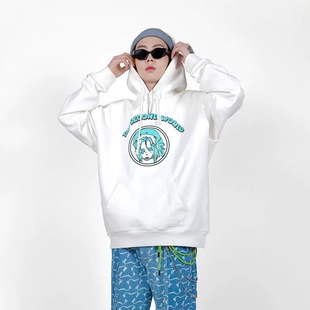 2727嘻哈街头法老同款印花加绒连帽卫衣百搭休闲街头秋冬男女国潮