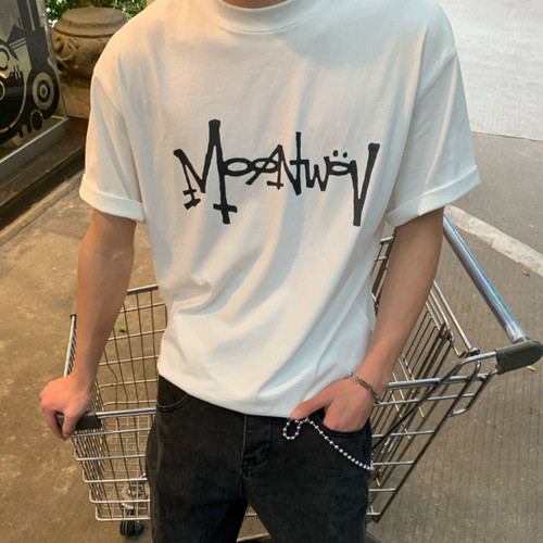 MOONWAV李大奔benzo同款短袖美式潮牌vintage涂鸦短袖t恤男情侣潮