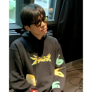 法老同款卫衣2727 x 得物 联名款六周年火焰连帽卫衣男女情侣帽衫