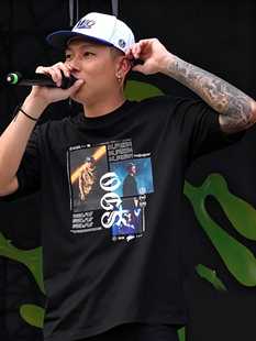 顽童MJ116 OGS台中演唱会纪念周边同款印花纯棉外穿短袖T恤