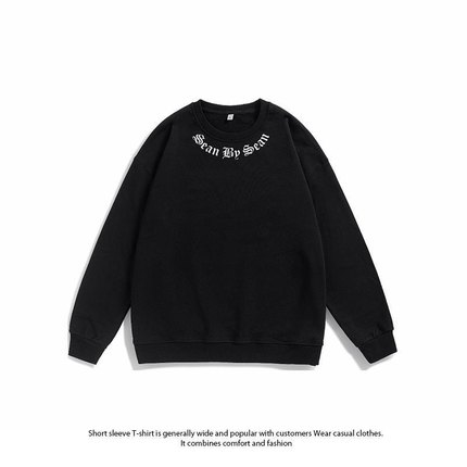 【高品质】SEANBYSEAN简约字母logo印花基础宽松圆领卫衣男女情侣