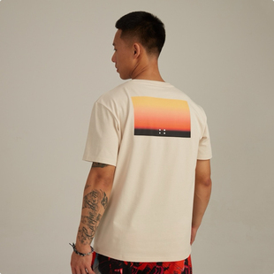 EQLZ EQUALIZER草牌艹牌无中生有风景图案印花棉短袖T恤男女同款