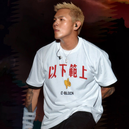 GBLOCK盛宇刘聪功夫胖巡演同款“以下犯上”印花短袖T恤rapper潮