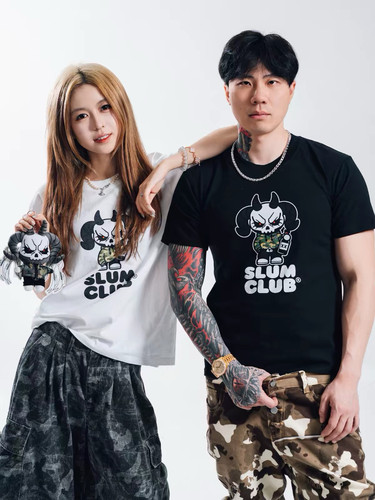 sasi同款斯朗姆俱乐部SLUMCLUB SASIOVERLXRD赫小鬼印花男女短袖T