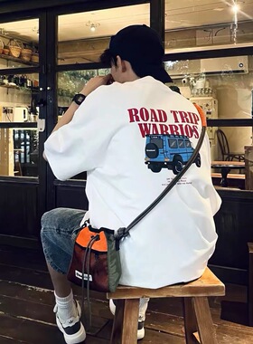 Broshood 26S 日系经典汽车系列“大G”印花男女同款复古短袖T恤