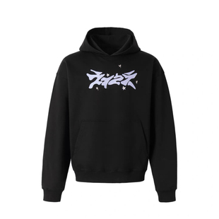 2727WORLD 法老同款幻紫精灵兔印花连帽卫衣国潮美式复古街头帽衫