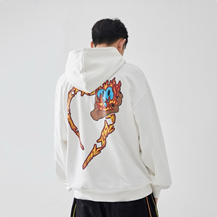 重磅 2727 法老同款卫衣火焰爱心连帽卫衣帽衫外套男女情侣款国潮