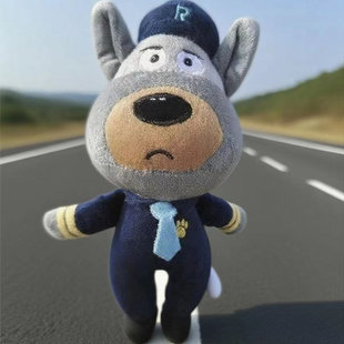 可爱拉布拉多警长小蝶杜宾卡通狗毛绒玩具儿童抱枕男女孩生日礼物