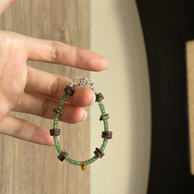 「魚也Yéfil」新中式 沙弗莱算盘&沉香&黄水晶水滴&手工泰银