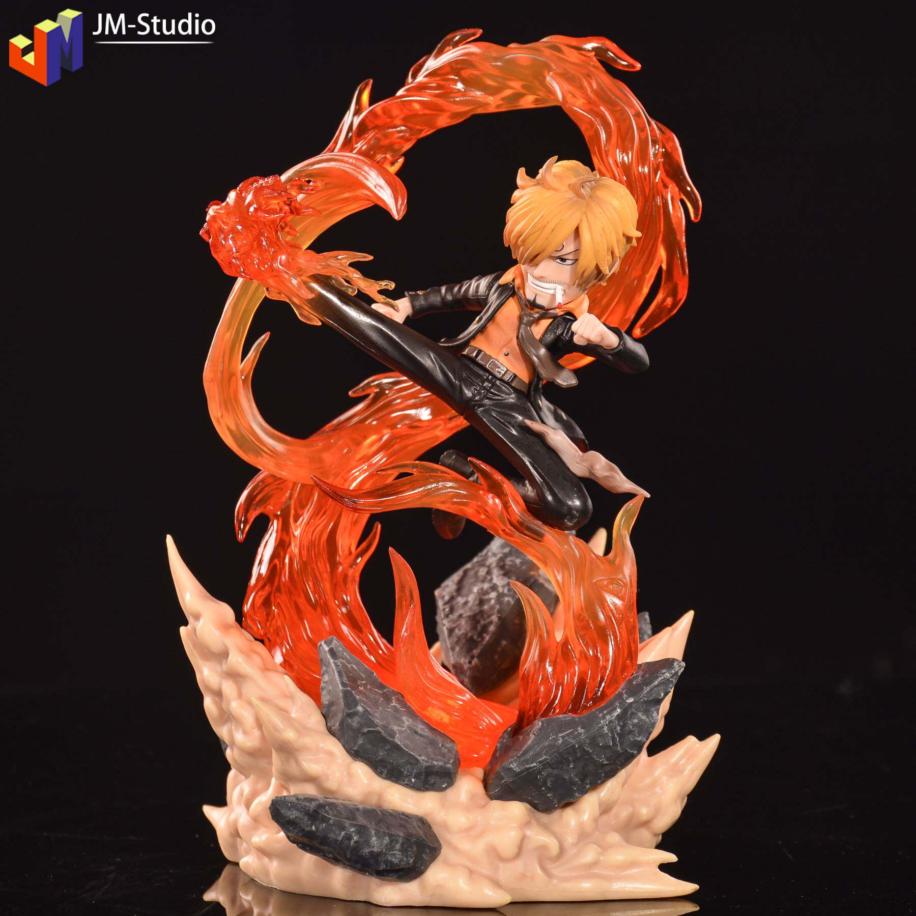 海贼王gk系列小王子黑足山治恶魔风脚战斗发光场景雕像摆件手办