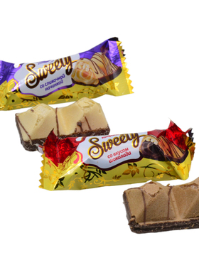 俄罗斯进口ESSEN流心奶油爆米花酥脆巧克力味夹心糖网红休闲零食