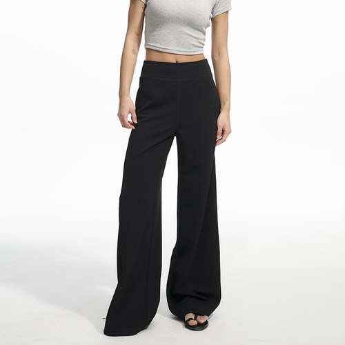 夏季宽腰弹力长裤肌理舒适垂感裤