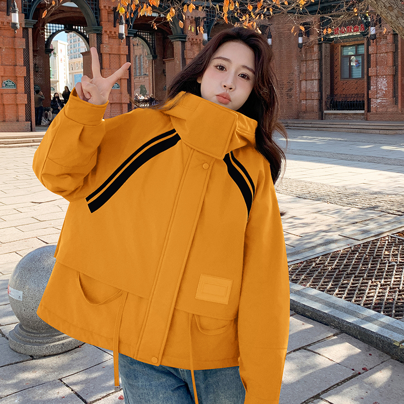 现货-两个色-连帽派克服内里兔毛B175-F8401-P195-K298，女装派克服，小麦子服饰