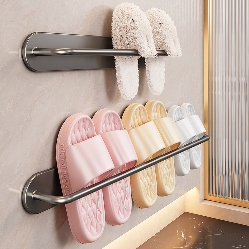 浴室拖鞋架壁挂式室内家用门后挂架多功能置物架厕所鞋子收纳神器