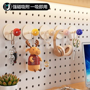 磁吸玄关多巴胺挂钩强力承重冰箱侧边小挂钩入户放钥匙帽子置物钩