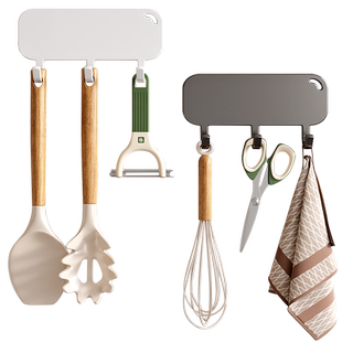 磁吸挂钩冰箱侧面挂架厨房壁挂收纳免打孔强力粘勾排钩挂铲子勺子