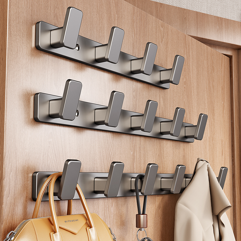 枪灰挂钩粘钩墙壁免打孔无痕挂勾强力承重粘胶门后挂包包衣服壁挂