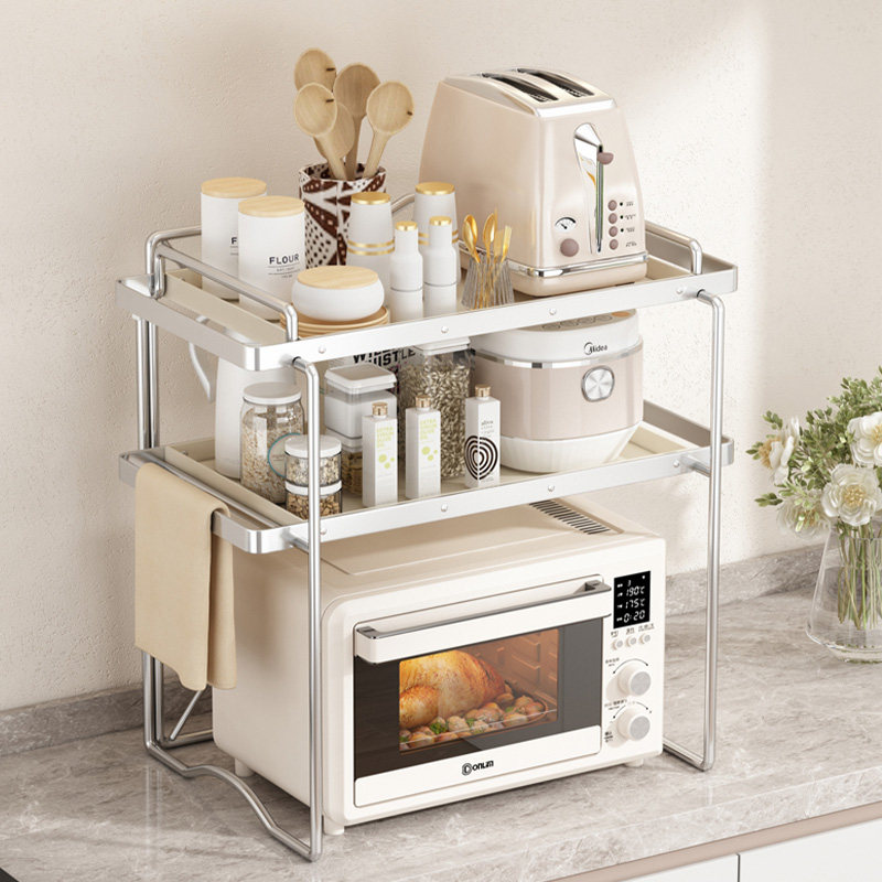 厨房微波炉置物架烤箱架家用双层台面空气炸锅电饭锅收纳桌面支架,厨房/烹饪用具,微波炉置物架,淘宝优惠券,粉丝福利购,淘宝优惠卷