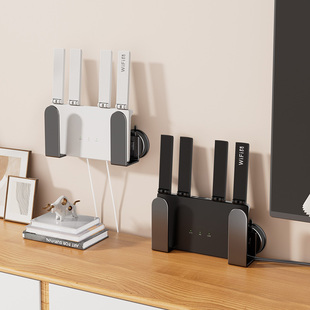 吸盘路由器放置架免打孔wifi置物架壁挂墙上机顶盒支架插排固定器