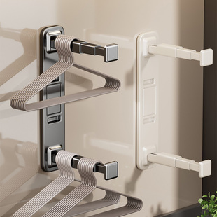 吸盘衣架收纳架可伸缩免打孔阳台壁挂多功能墙上家用洗手池晾衣架