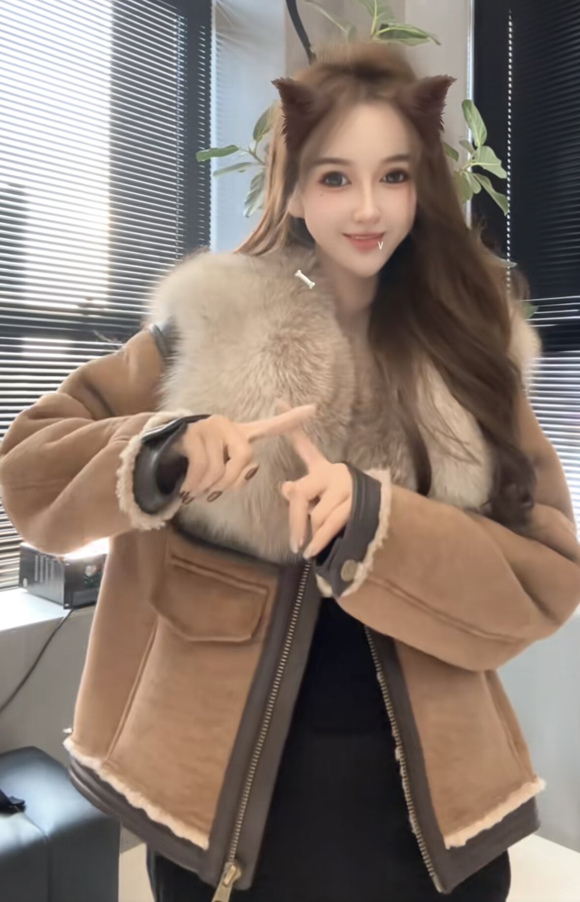 海宁2024新款皮毛一体外套女皮草